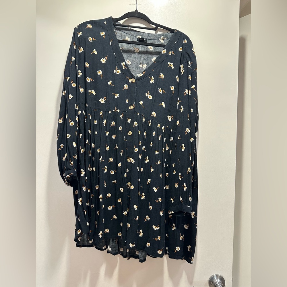 Billabong Black Floral Blouse